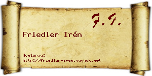 Friedler Irén névjegykártya
